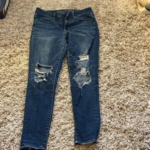 Distressed Blue Jeans American Eagle